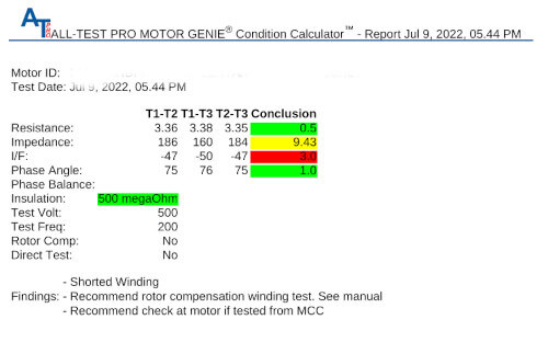 Phase to Phase Winding Short